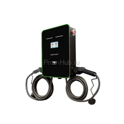 Автомобильная электрозарядная станция SMARTWATT EVC, 44 кВт, коммерческая OCPP 1.6J, переменный ток, 3 фазы 380 В, два поста по 22 кВт 32 А, кабели по 5 метров, коннекторы GBT и Type2, IP54 ПромХаб | PromHub