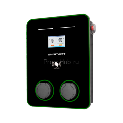 Автомобильная электрозарядная станция SMARTWATT EVC, 44 кВт, коммерческая OCPP 1.6J, переменный ток, 3 фазы 380 В, два поста по 22 кВт 32 А, розетки Type2, IP54 ПромХаб | PromHub