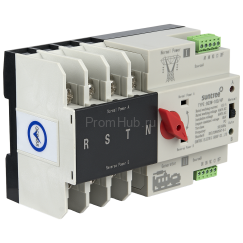 Устройство автоматического ввода резерва переменного тока, 3 фазы, 400В, 100А, 4П, на DIN рейку ПромХаб | PromHub