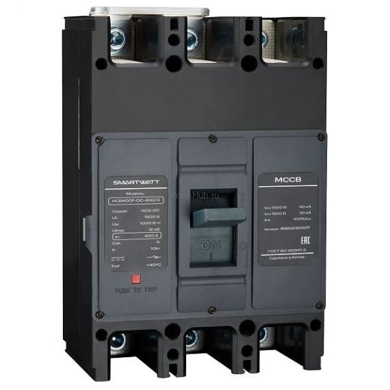 Автоматический выключатель в литом корпусе SMARTWATT PDE HCB400F-DC-400/3, 400 А, 3P, 30 кА ПромХаб | PromHub