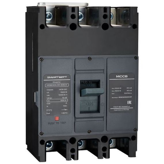 Автоматический выключатель в литом корпусе SMARTWATT PDE HCB800F-DC-800/3, 800 А, 3P, 30 кА ПромХаб | PromHub