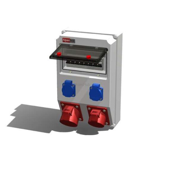AlpenBox настенное твердая резина IP44 63A корпус 370х370х203 (0230006) ПромХаб | PromHub
