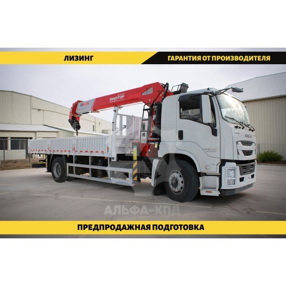 Бортовой автомобиль на шасси Isuzu Giga 4х2, 205 л.с, борт 6.5 м, с КМУ Sinotop 8 т ПромХаб | PromHub