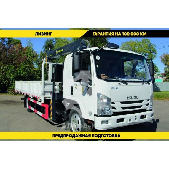 Бортовой автомобиль на шасси Isuzu Elf 4х2, 190 л.с, борт 5.2 м, с КМУ 4 т ПромХаб | PromHub